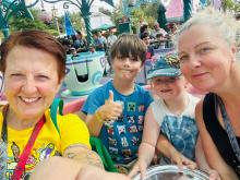 Vicky, Lizzie and the children at Disneyland Paris
